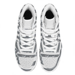 Grey Grunge American Flag Print High Top Leather Sneakers