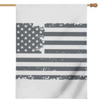 Grey Grunge American Flag Print House Flag