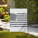 Grey Grunge American Flag Print House Flag