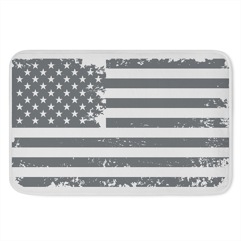 Grey Grunge American Flag Print Indoor Door Mat