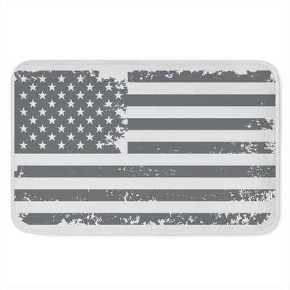 Grey Grunge American Flag Print Indoor Door Mat