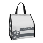 Grey Grunge American Flag Print Insulated Lunch Tote