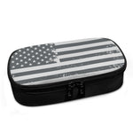 Grey Grunge American Flag Print Insulin Cooler Travel Case