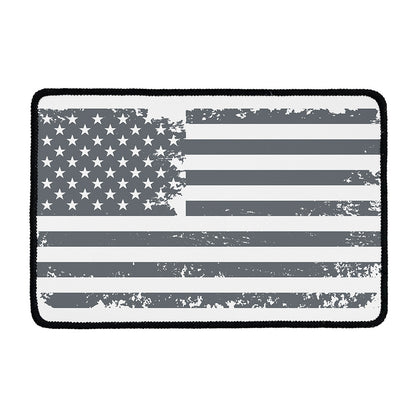 Grey Grunge American Flag Print Kitchen Mat