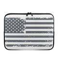 Grey Grunge American Flag Print Laptop Sleeve