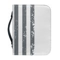 Grey Grunge American Flag Print Leather Bible Cover