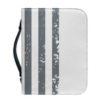 Grey Grunge American Flag Print Leather Bible Cover
