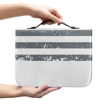 Grey Grunge American Flag Print Leather Bible Cover