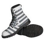 Grey Grunge American Flag Print Backpack