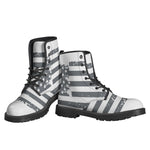 Grey Grunge American Flag Print Backpack