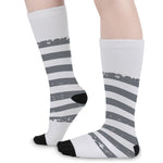 Grey Grunge American Flag Print Long Socks