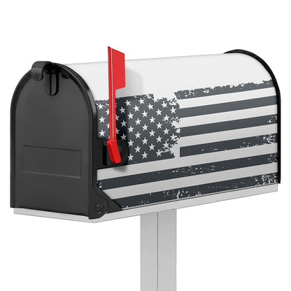 Grey Grunge American Flag Print Mailbox Cover