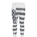 Grey Grunge American Flag Print Men's Leggings