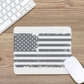 Grey Grunge American Flag Print Mouse Pad