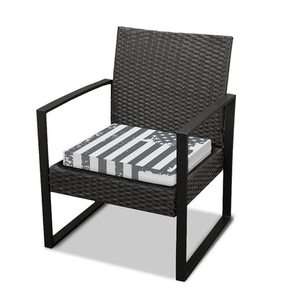 Grey Grunge American Flag Print Outdoor Seat Cushion Cover