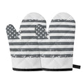 Grey Grunge American Flag Print Oven Mitts