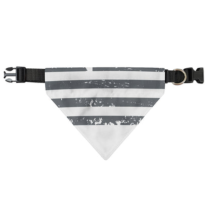 Grey Grunge American Flag Print Over The Collar Dog Bandana