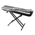 Grey Grunge American Flag Print Piano Keyboard Cover