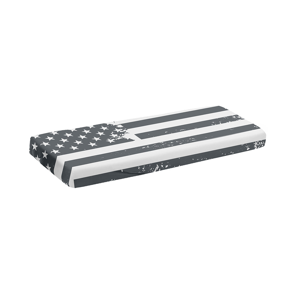 Grey Grunge American Flag Print Piano Keyboard Cover