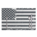 Grey Grunge American Flag Print Placemat