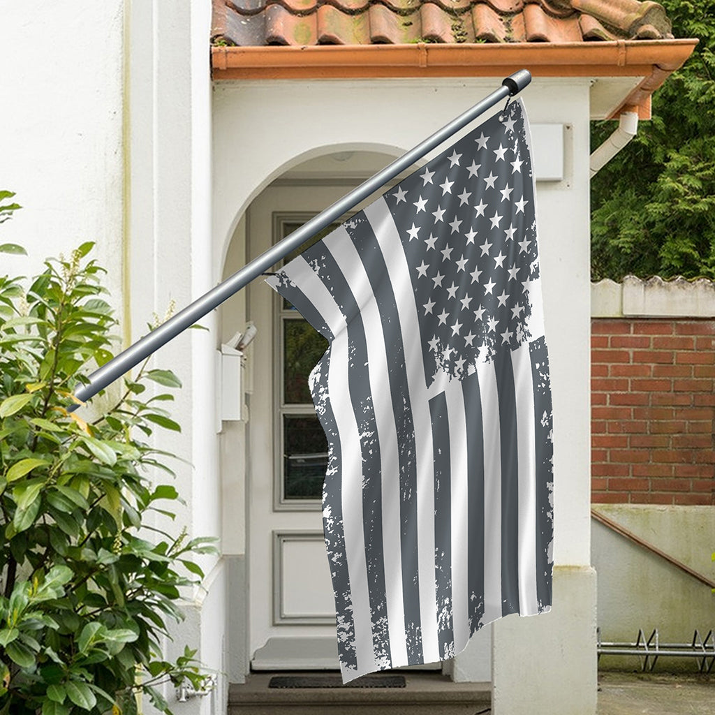 Grey Grunge American Flag Print Polyester Flag