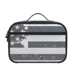 Grey Grunge American Flag Print Portable Lunch Bag