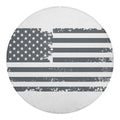 Grey Grunge American Flag Print Round Blanket