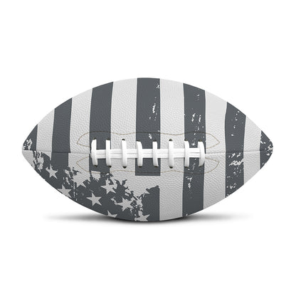 Grey Grunge American Flag Print Rugby Ball