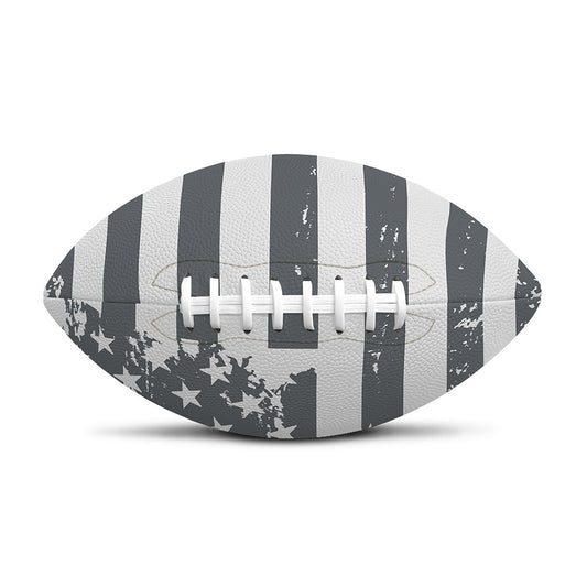 Grey Grunge American Flag Print Rugby Ball