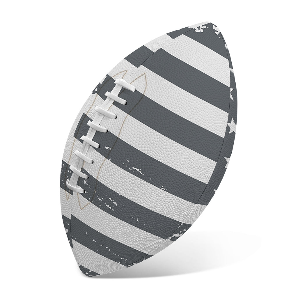 Grey Grunge American Flag Print Rugby Ball