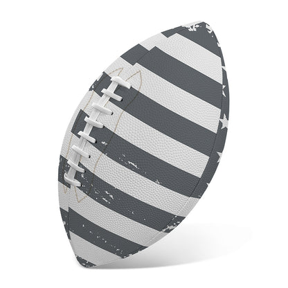 Grey Grunge American Flag Print Rugby Ball