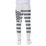 Grey Grunge American Flag Print Scuba Joggers