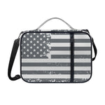 Grey Grunge American Flag Print Shoulder Strap Bible Bag