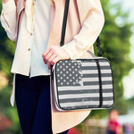 Grey Grunge American Flag Print Shoulder Strap Bible Bag