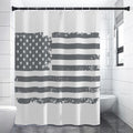 Grey Grunge American Flag Print Shower Curtain