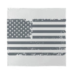 Grey Grunge American Flag Print Silk Bandana
