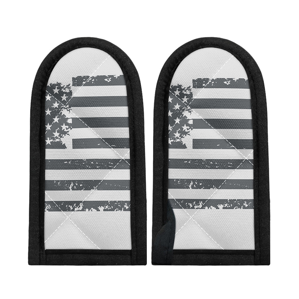 Grey Grunge American Flag Print Skillet Handle Cover