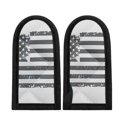 Grey Grunge American Flag Print Skillet Handle Cover
