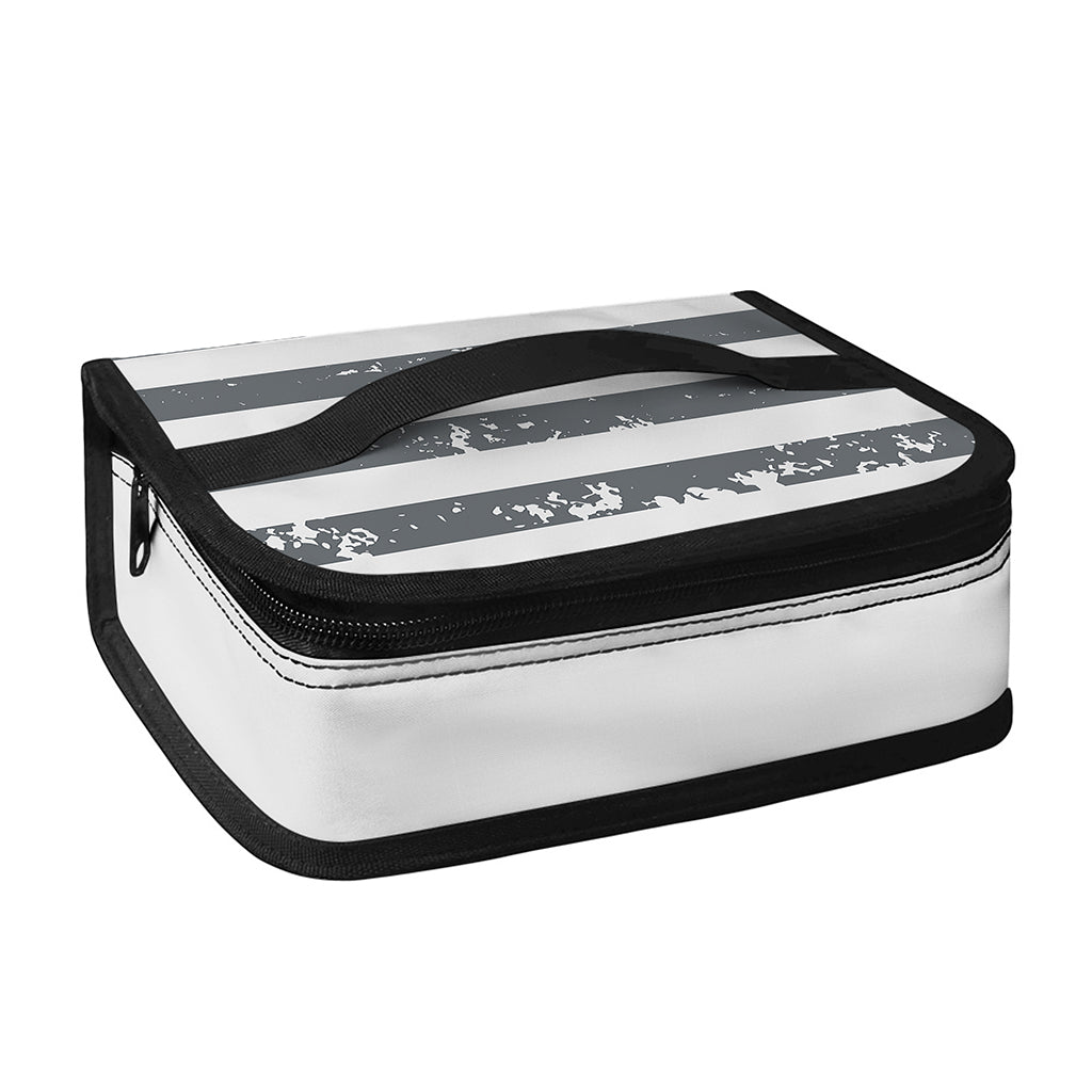 Grey Grunge American Flag Print Small Lunch Bag