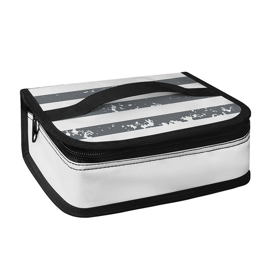 Grey Grunge American Flag Print Small Lunch Bag