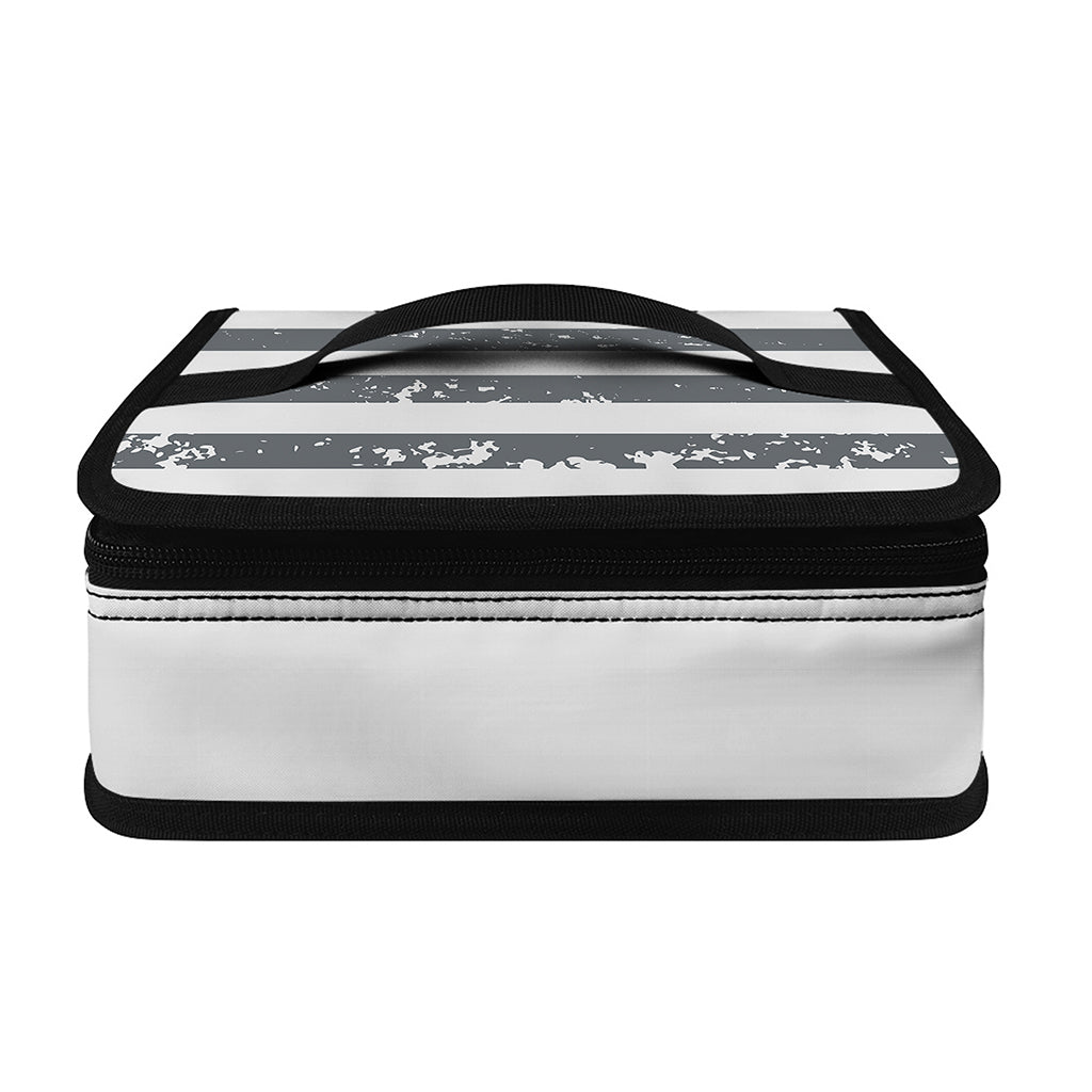 Grey Grunge American Flag Print Small Lunch Bag