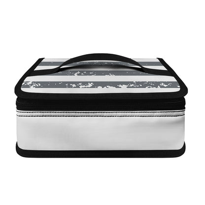 Grey Grunge American Flag Print Small Lunch Bag