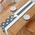 Grey Grunge American Flag Print Table Runner