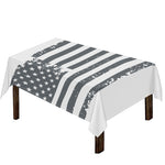 Grey Grunge American Flag Print Tablecloth