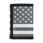 Grey Grunge American Flag Print Trifold Wallet