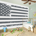 Grey Grunge American Flag Print Wall Sticker