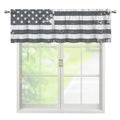 Grey Grunge American Flag Print Window Valance