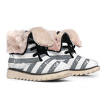 Grey Grunge American Flag Print Winter Boots
