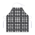 Grey Houndstooth Pattern Print Adjustable Apron