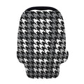 Grey Houndstooth Pattern Print Baby Seat Cover